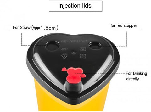 Heart Shaped Injection Cup Lids [1000pcs]